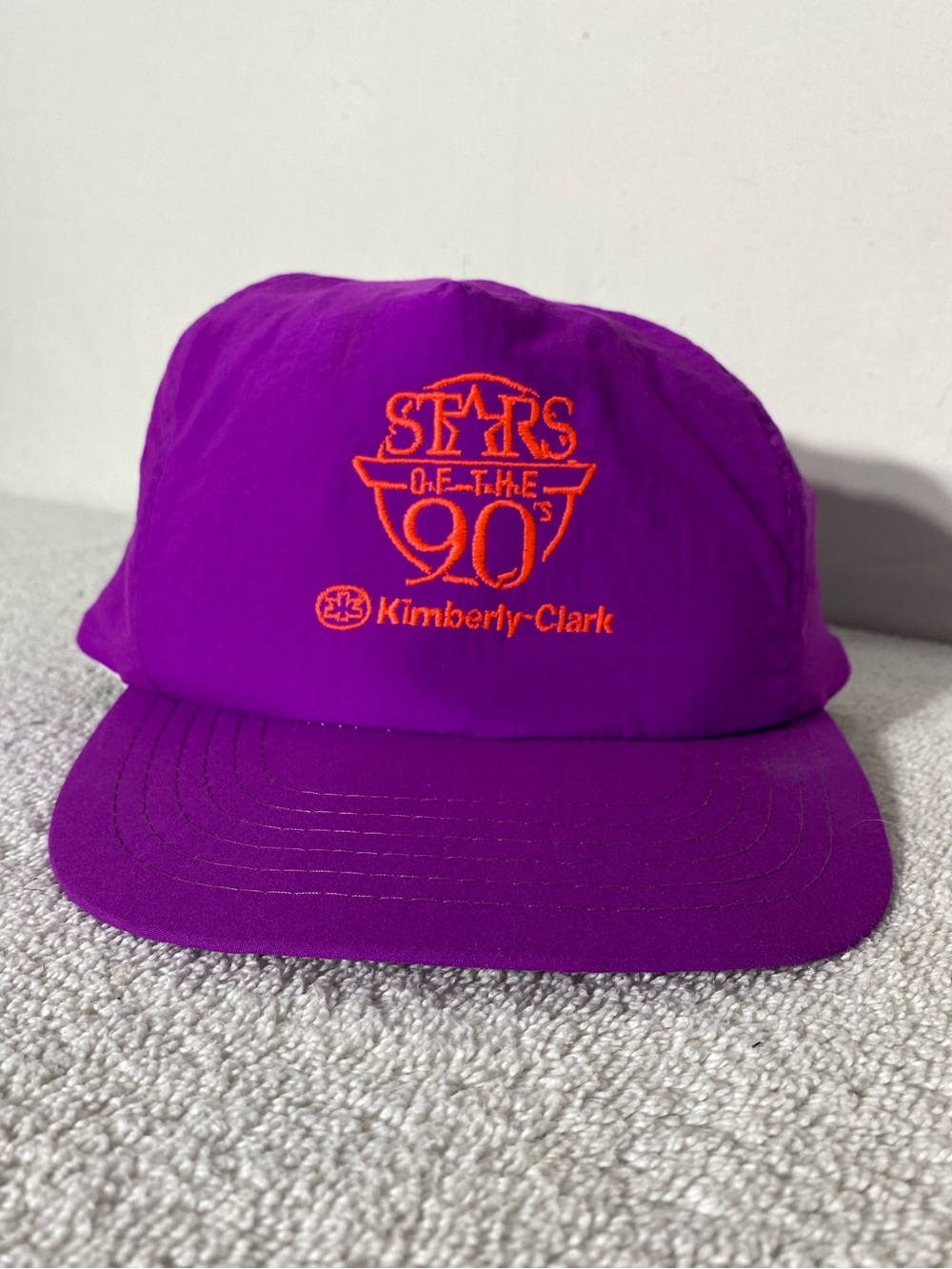 Vintage Kimberly Clark Stars Of The 90s Purple Embroidered Snap Back Hat